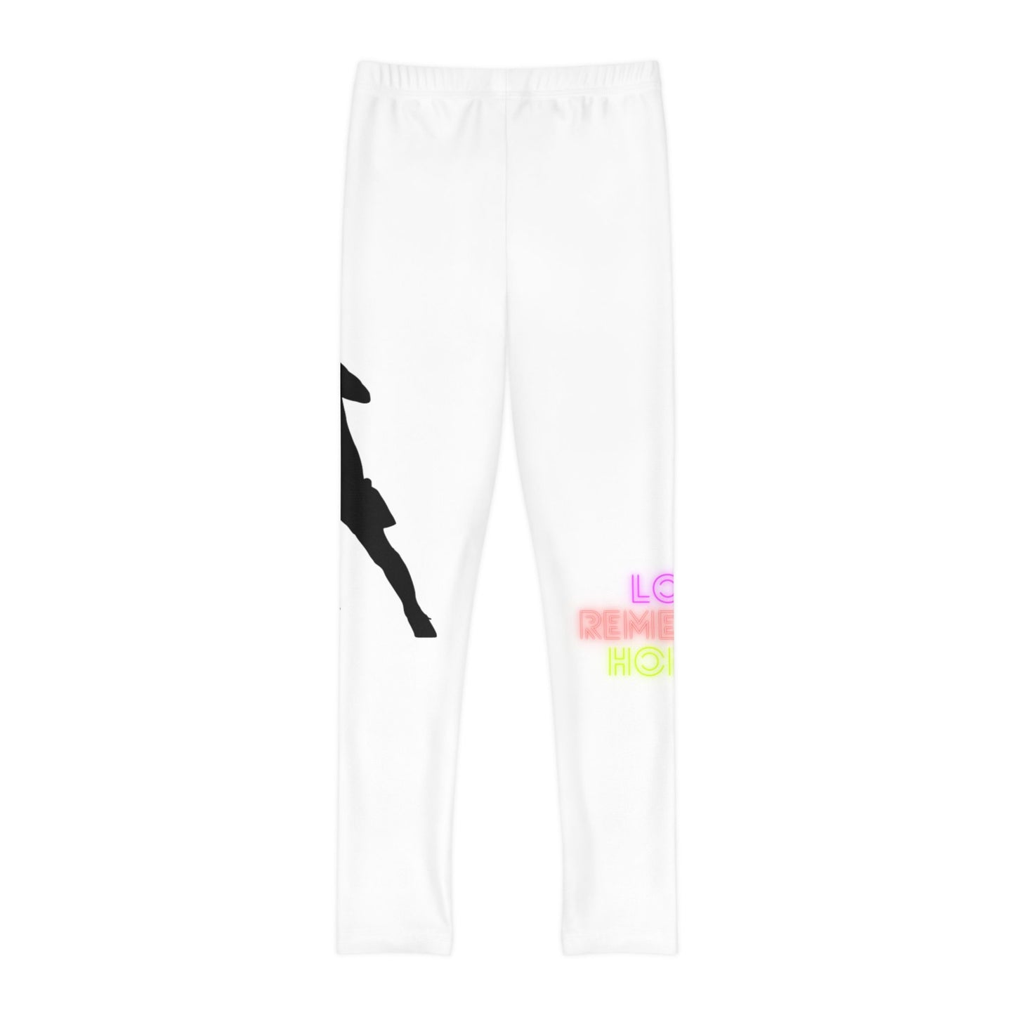 Youth Full-Length Leggings: Soccer White