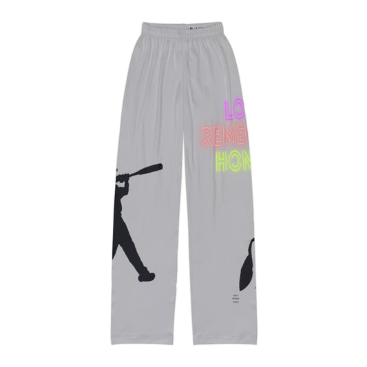 Kids Pajama Pants: Baseball Lite Grey