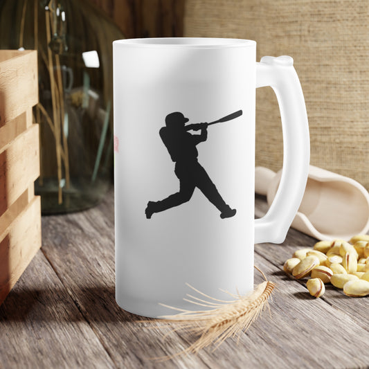 Frosted Glass Beer Mug Baseball