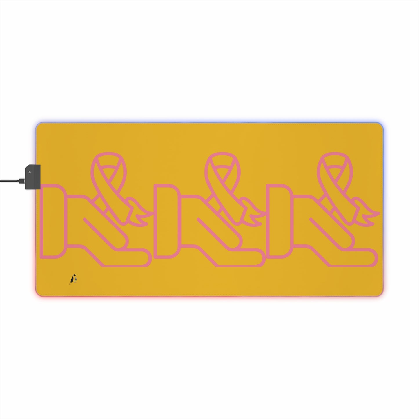 LED Gaming Mouse Pad: Fight Cancer Yellow