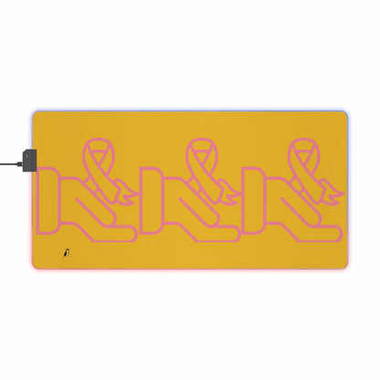 LED Gaming Mouse Pad: Fight Cancer Yellow