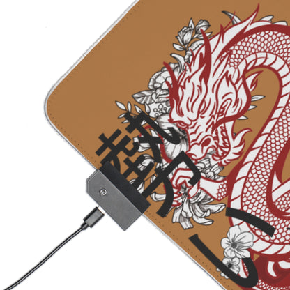 LED Gaming Mouse Pad: Dragons Lite Brown