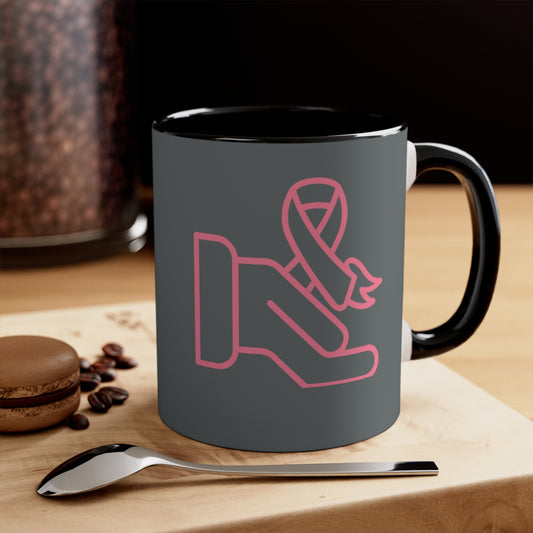 Accent Coffee Mug, 11oz: Fight Cancer Dark Grey
