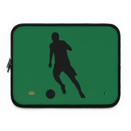 Laptop Sleeve: Soccer Dark Green