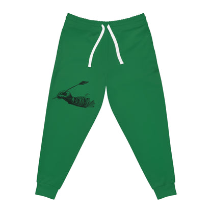 Athletic Joggers: Writing Dark Green