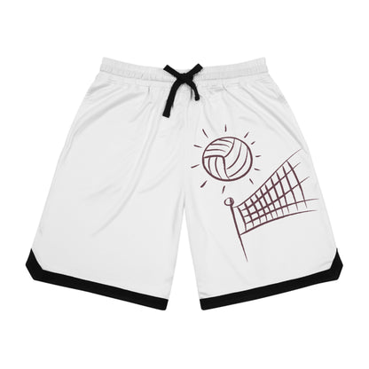 Basketball Rib Shorts: Volleyball White