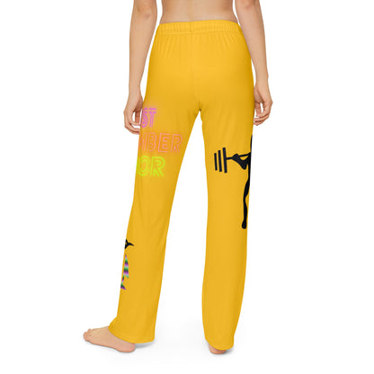 Kids Pajama Pants: Weightlifting Yellow