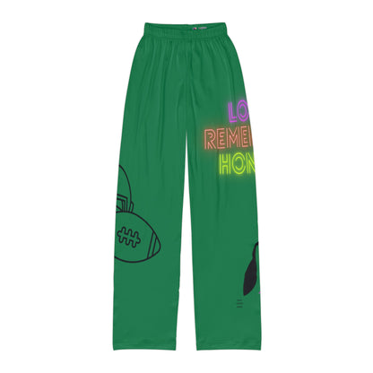 Kids Pajama Pants: Football Dark Green