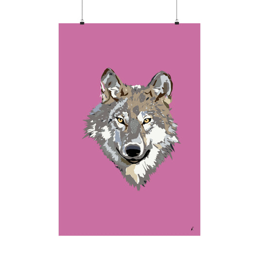 Premium Matte Vertical Posters: Wolves Lite Pink
