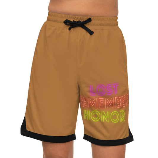 Basketball Rib Shorts: Lost Remember Honor Lite Brown