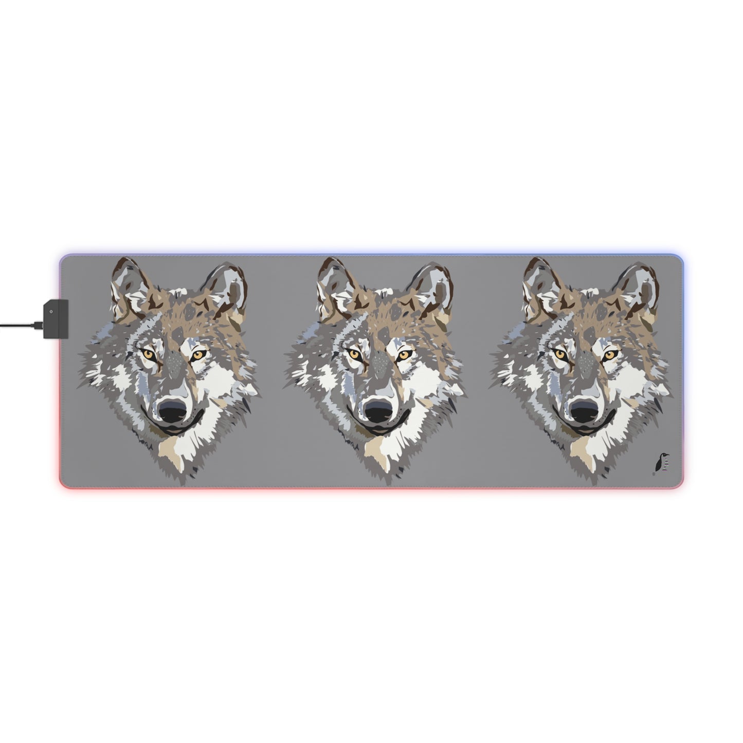 LED Gaming Mouse Pad: Wolves Grey