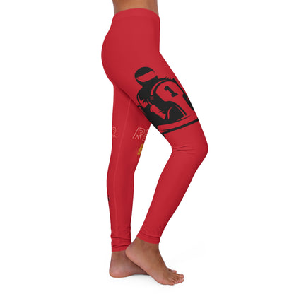 Women's Spandex Leggings: Racing Dark Red