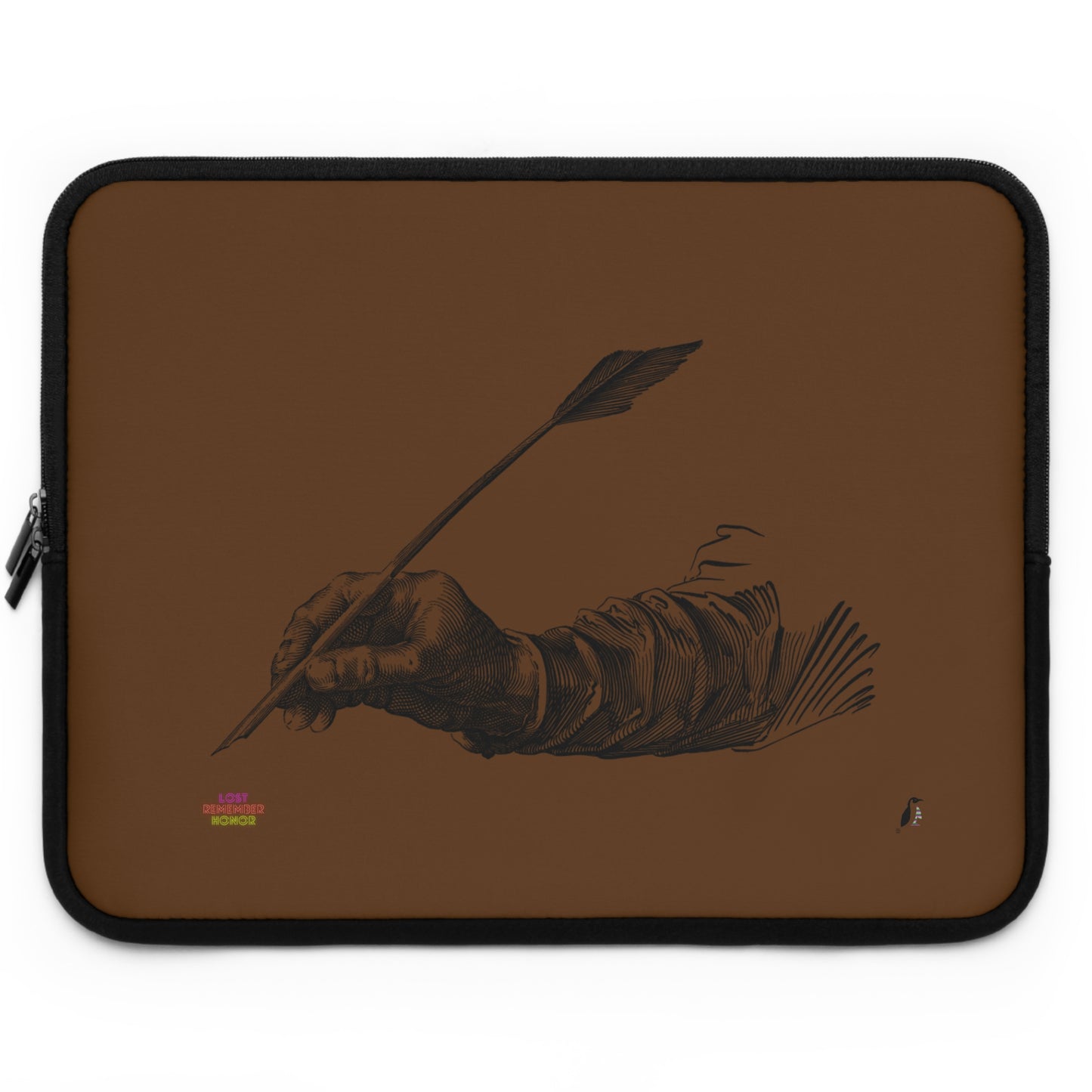 Laptop Sleeve: Writing Brown