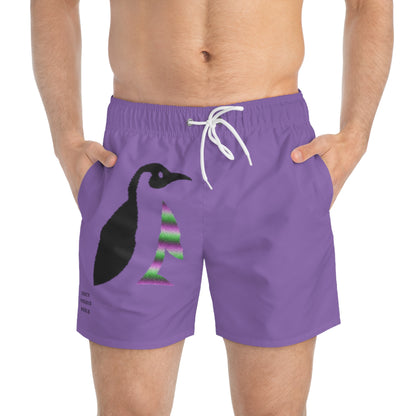 Swim Trunks: Crazy Penguin World Logo Lite Purple