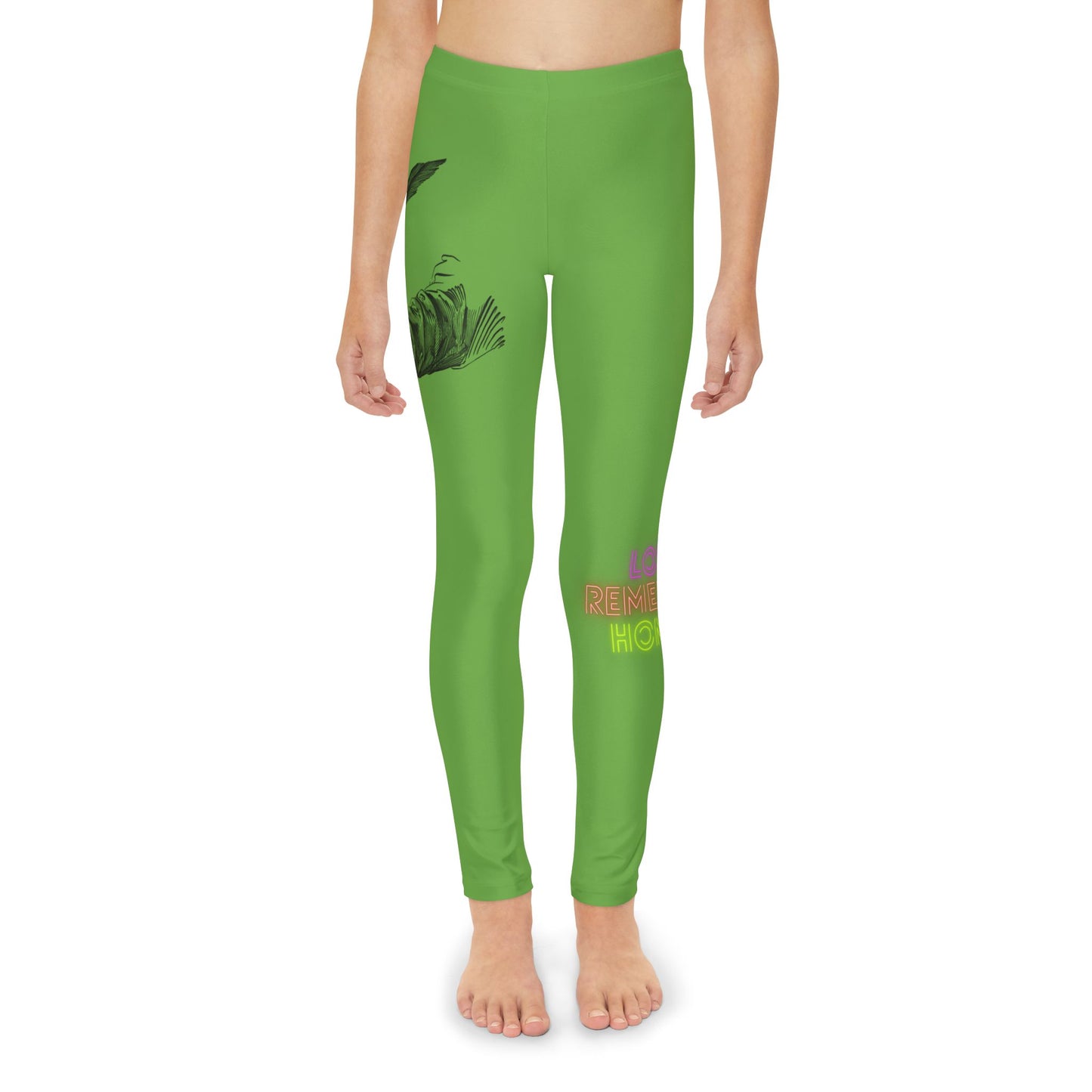 Youth Full-Length Leggings: Writing Green