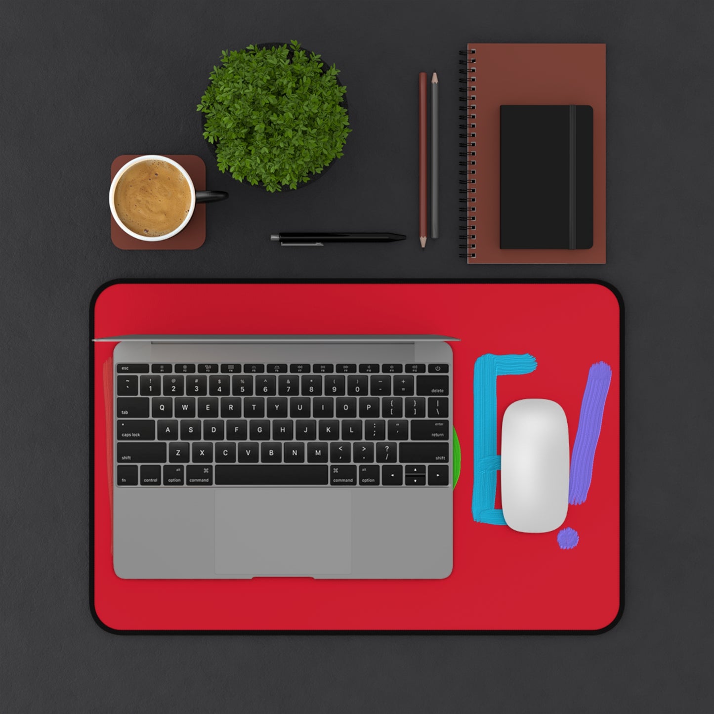 Desk Mat: LGBTQ Pride Dark Red