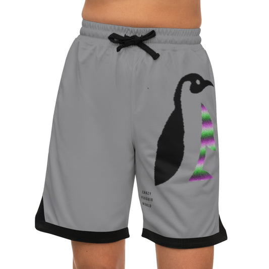 Basketball Rib Shorts: Crazy Penguin World Logo Grey