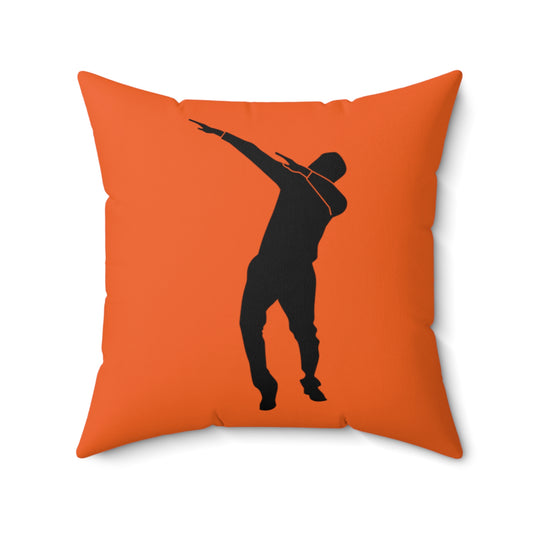 Spun Polyester Square Pillow: Dance Orange
