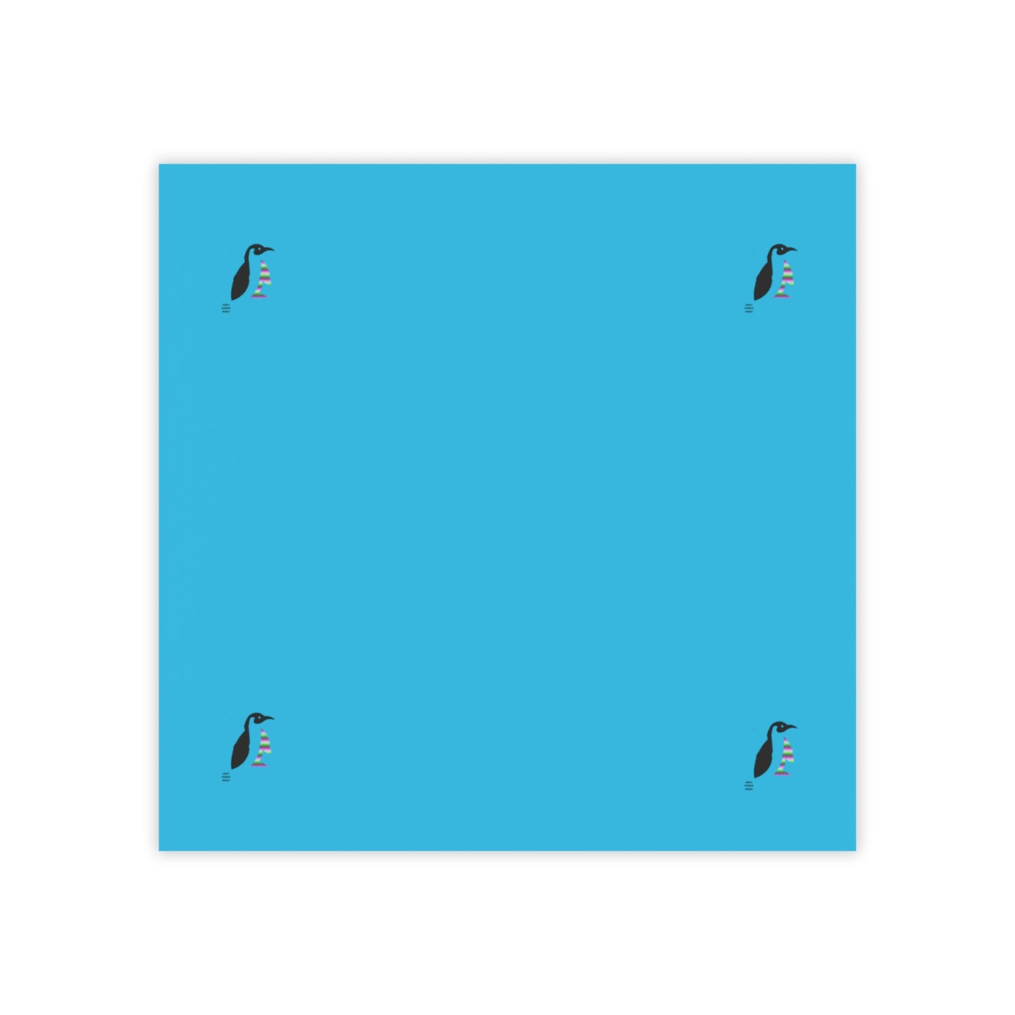 Post-it® Note Pads: Crazy Penguin World Logo Turquoise