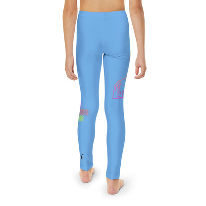 Youth Full-Length Leggings: Bowling Lite Blue