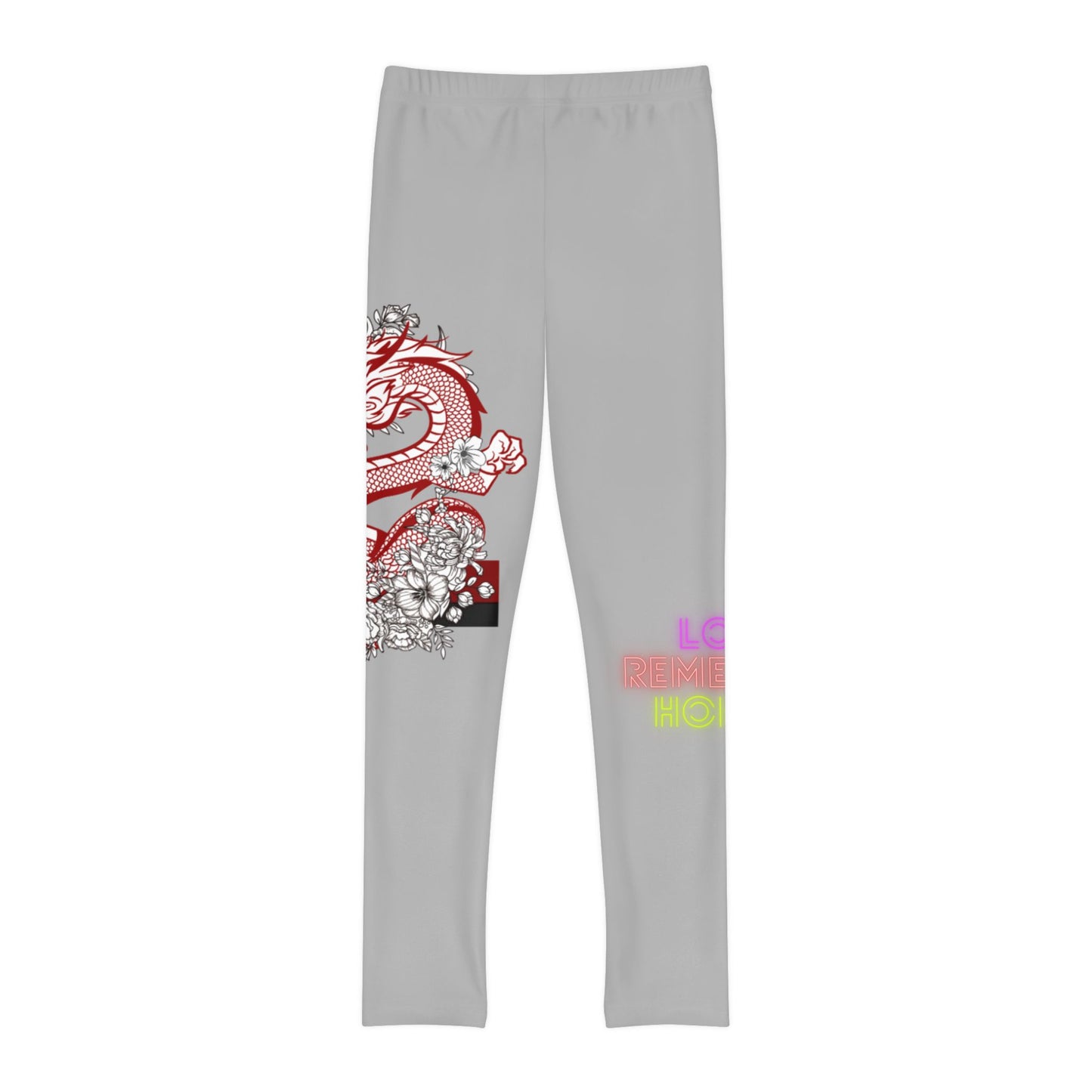 Youth Full-Length Leggings: Dragons Lite Grey