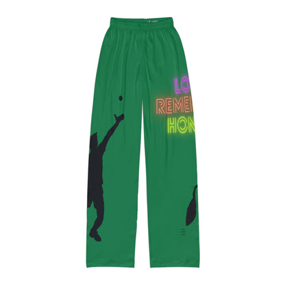 Kids Pajama Pants: Tennis Dark Green