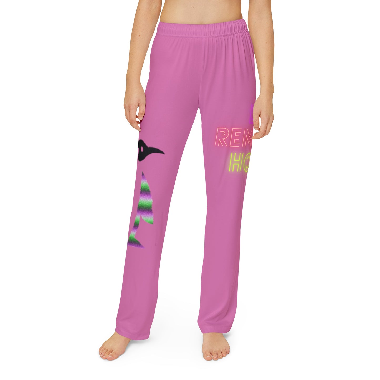 Kids Pajama Pants: Crazy Penguin World Logo Lite Pink