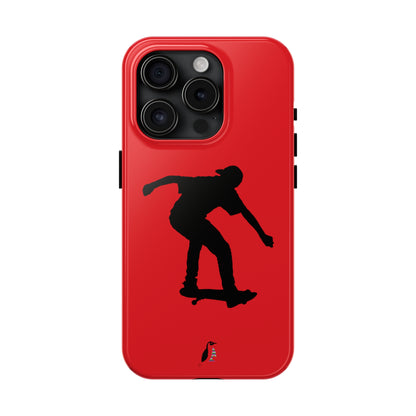 Tough Phone Cases (for iPhones): Skateboarding Red