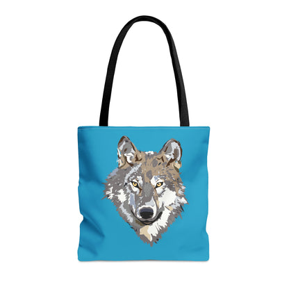 Tote Bag: Wolves Turquoise