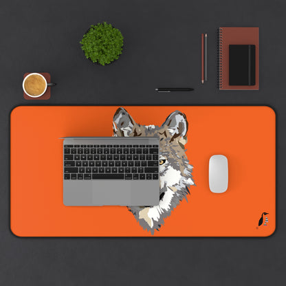 Desk Mat: Wolves Orange