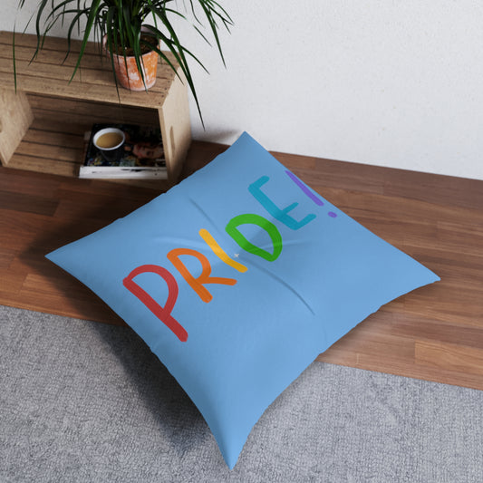 Tufted Floor Pillow, Square: LGBTQ Pride Lite Blue