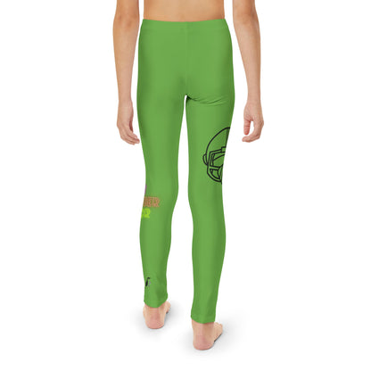 Youth Full-Length Leggings: Football Green