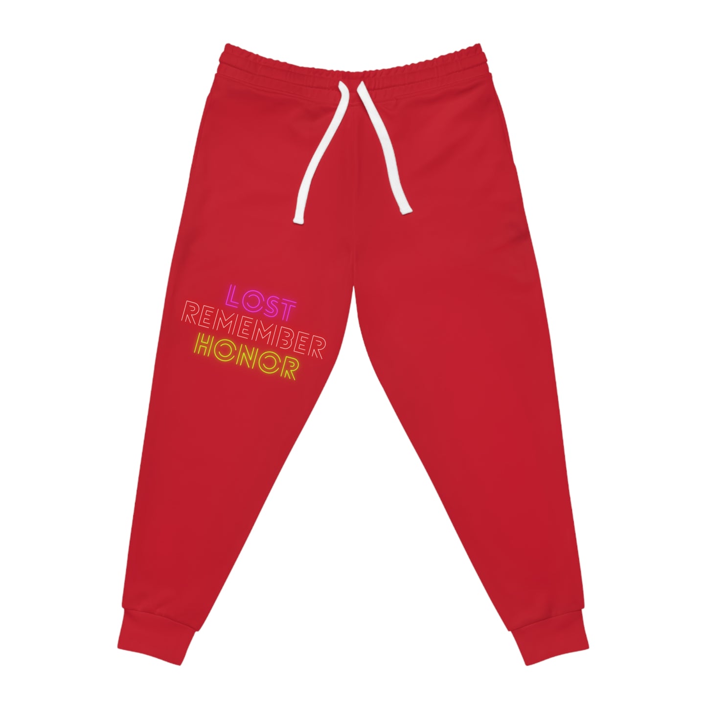 Athletic Joggers: Lost Remember Honor Dark Red