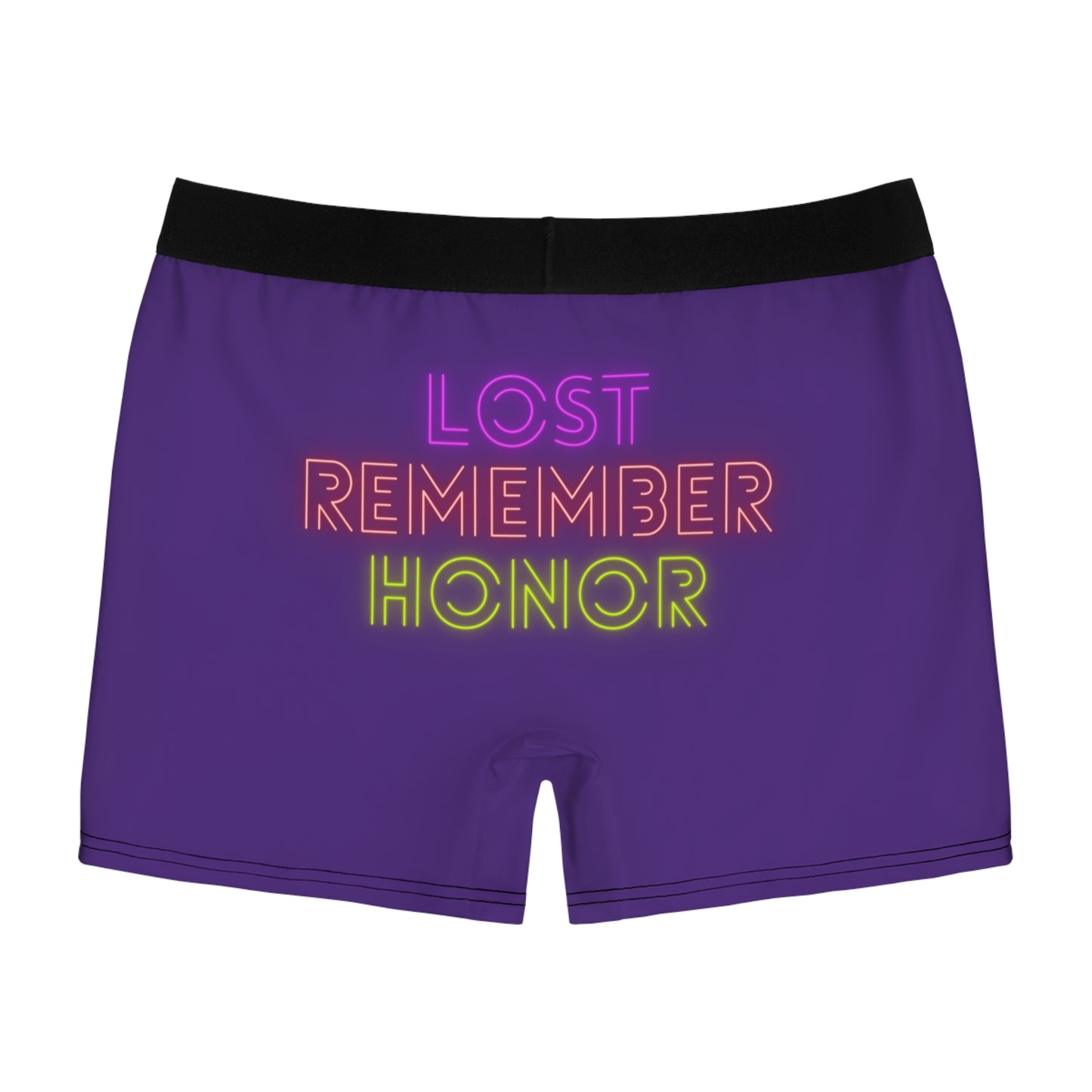 Men's Boxer Briefs: Lost Remember Honor Purple