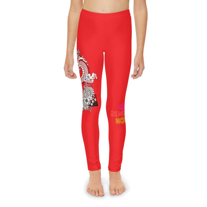 Youth Full-Length Leggings: Dragons Red