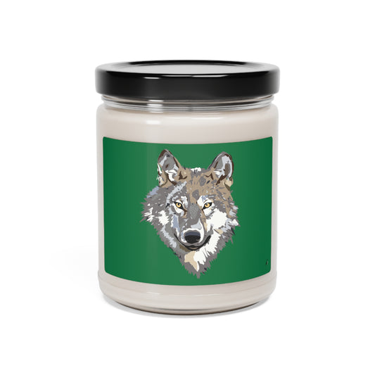 Scented Soy Candle, 9oz: Wolves Dark Green