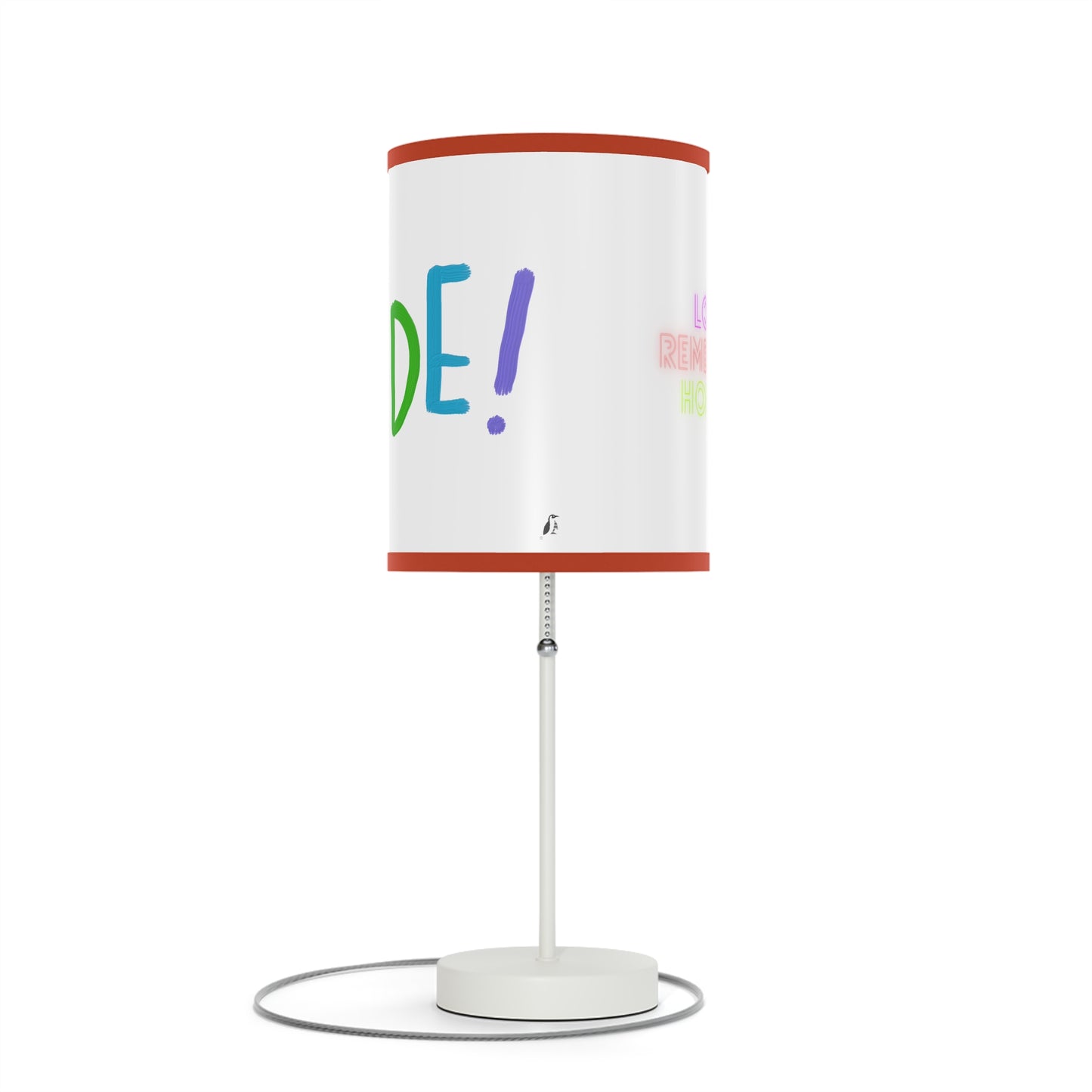 Lamp on a Stand, US|CA plug: LGBTQ Pride White