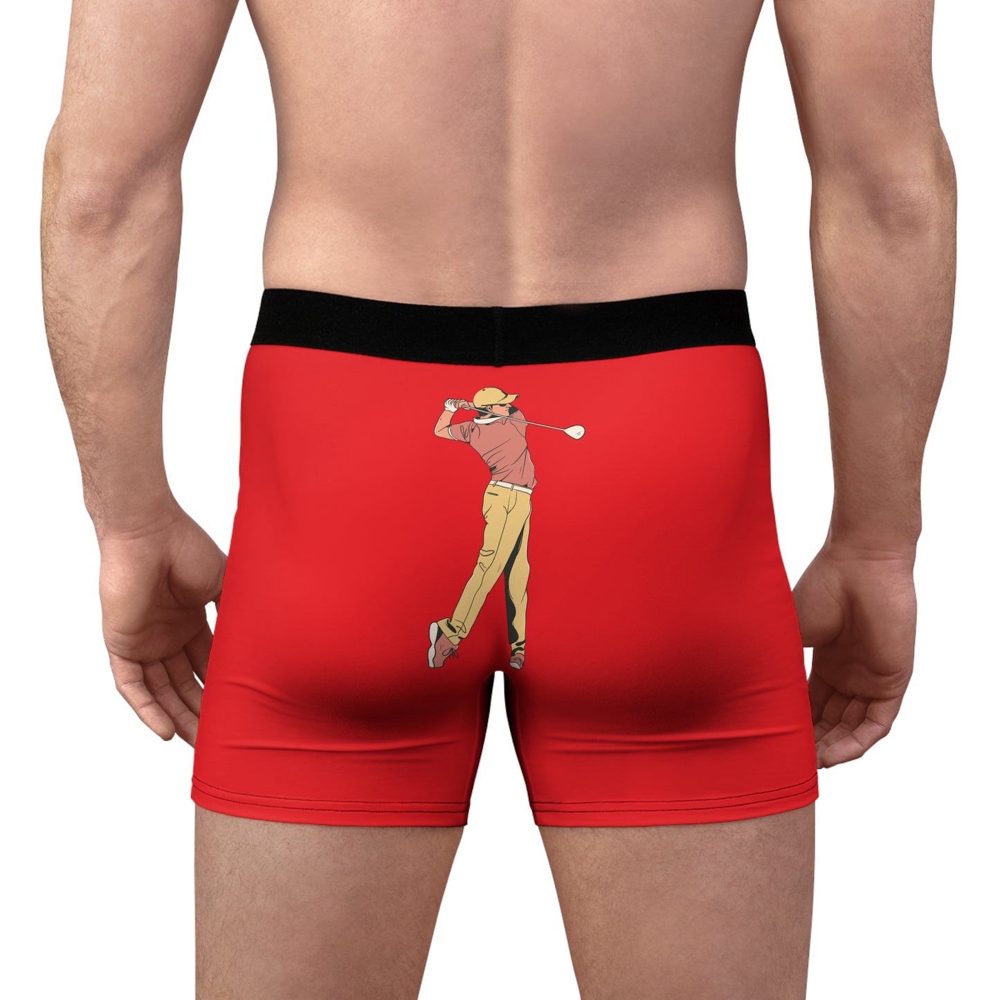 Men's Boxer Briefs: Golf Red