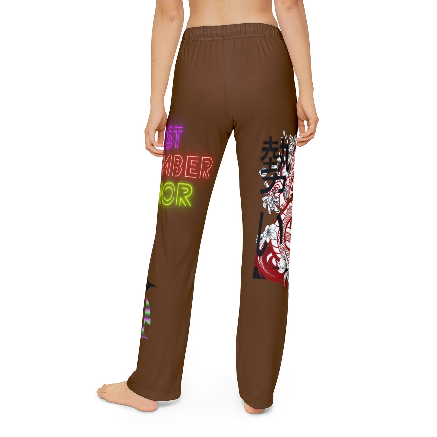 Kids Pajama Pants: Dragons Brown