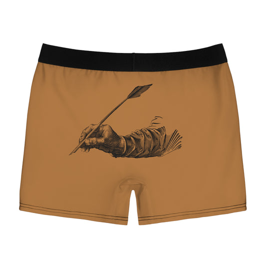 Men's Boxer Briefs: Writing Lite Brown