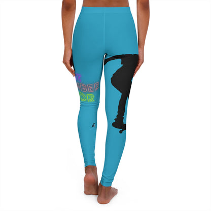 Women's Spandex Leggings: Skateboarding Turquoise