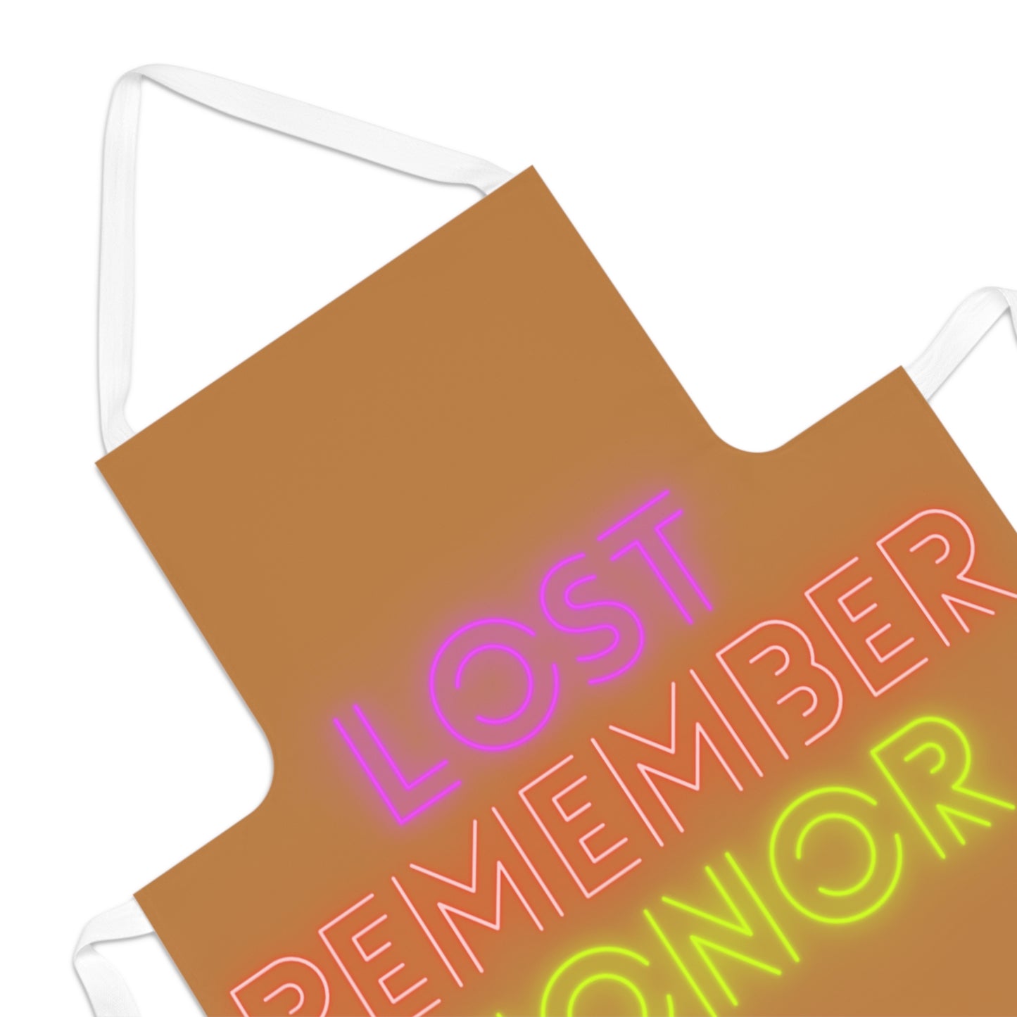 Adult Apron: Lost Remember Honor Lite Brown