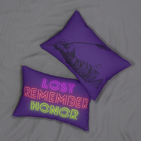 Spun Polyester Lumbar Pillow: Writing Purple