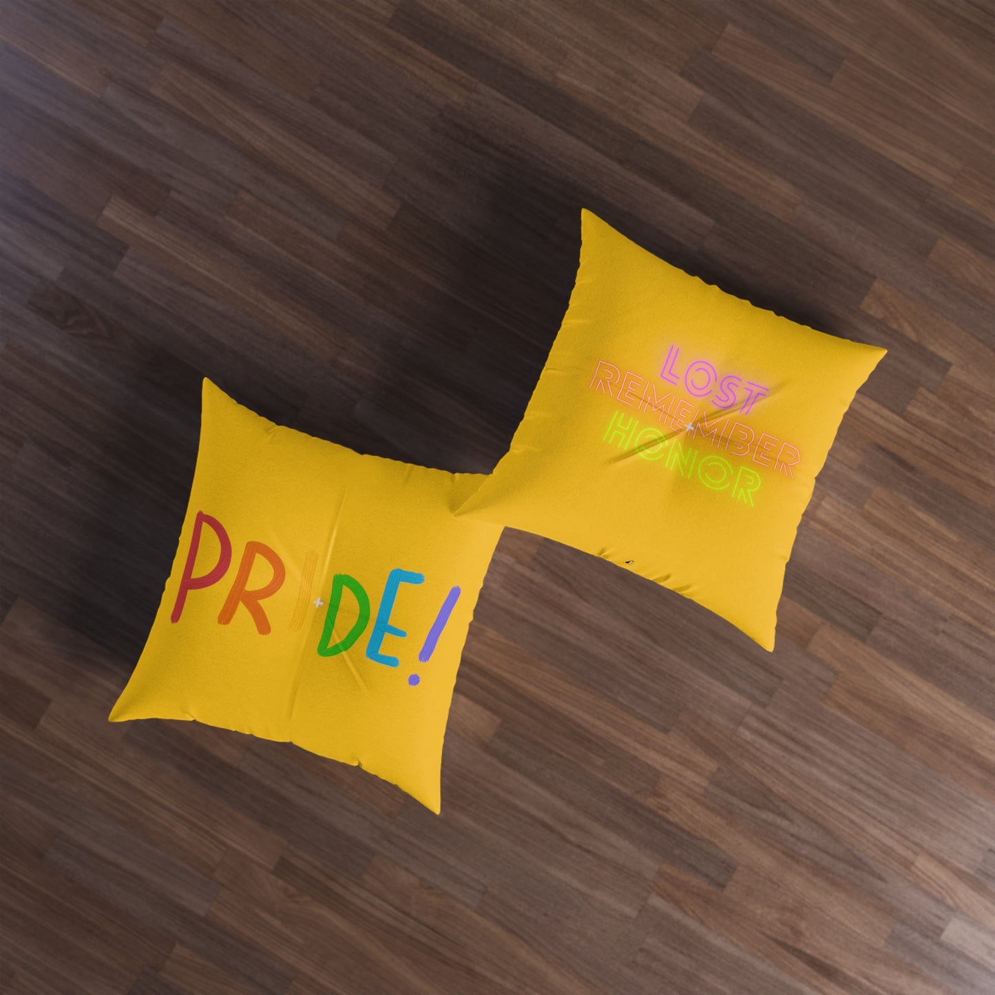 Tufted Floor Pillow, Square: LGBTQ Pride Yellow