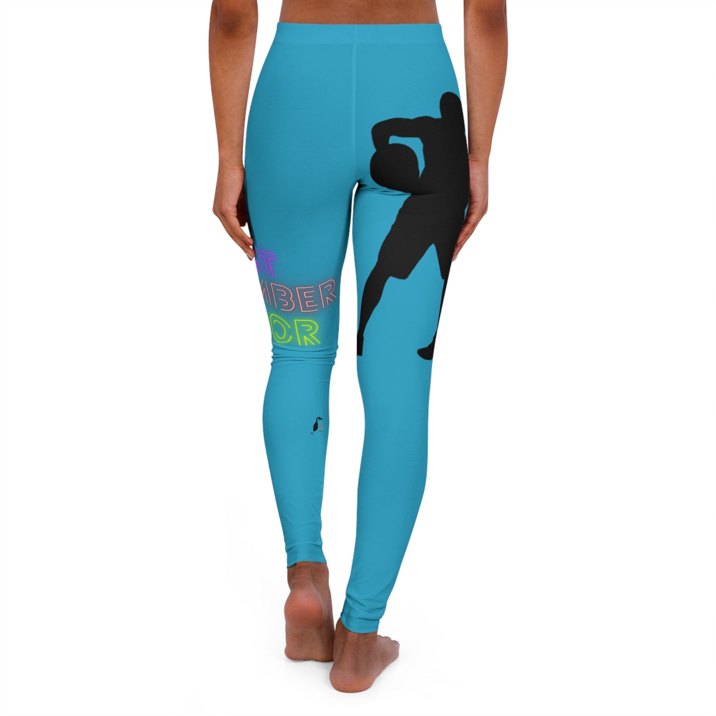 Women's Spandex Leggings: Basketball Turquoise