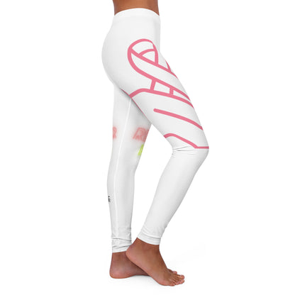 Women's Spandex Leggings: Fight Cancer White