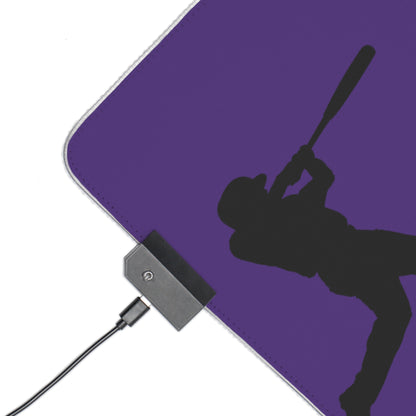 LED Gaming Mouse Pad: Baseball Purple