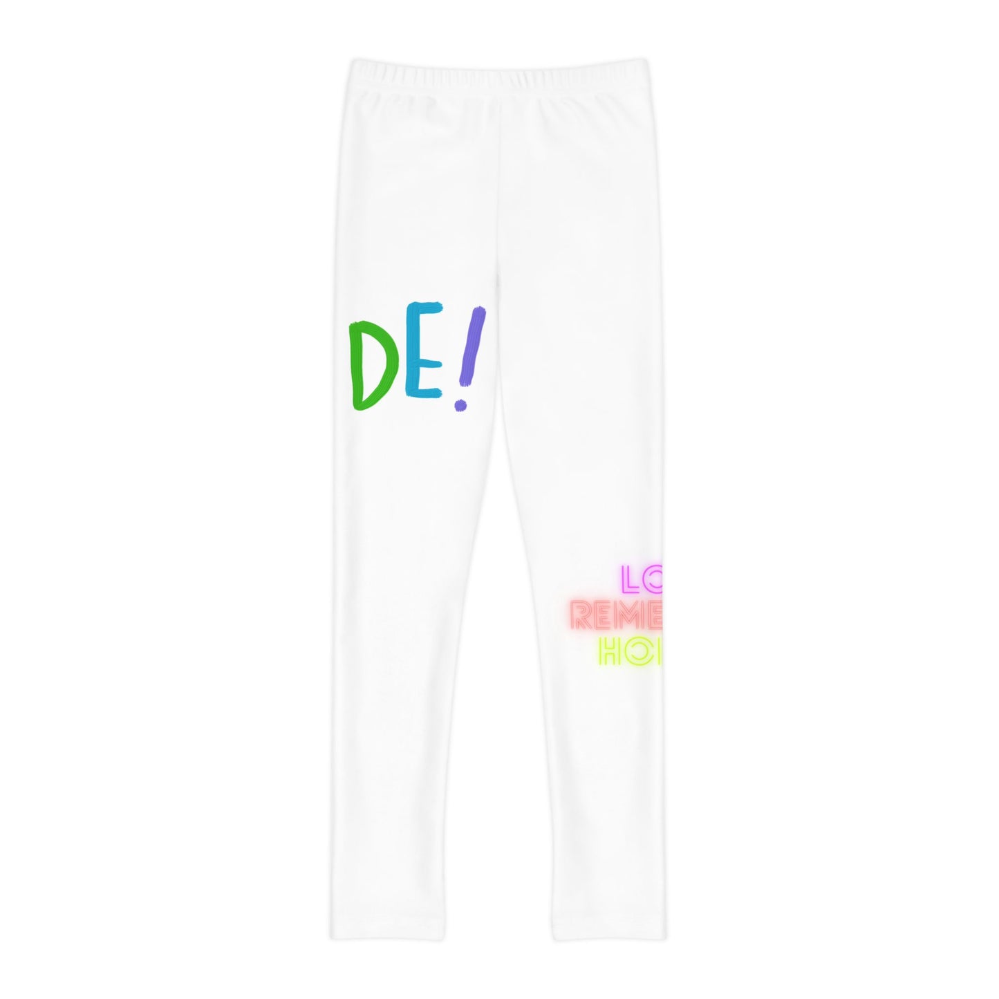 Youth Full-Length Leggings: LGBTQ Pride White