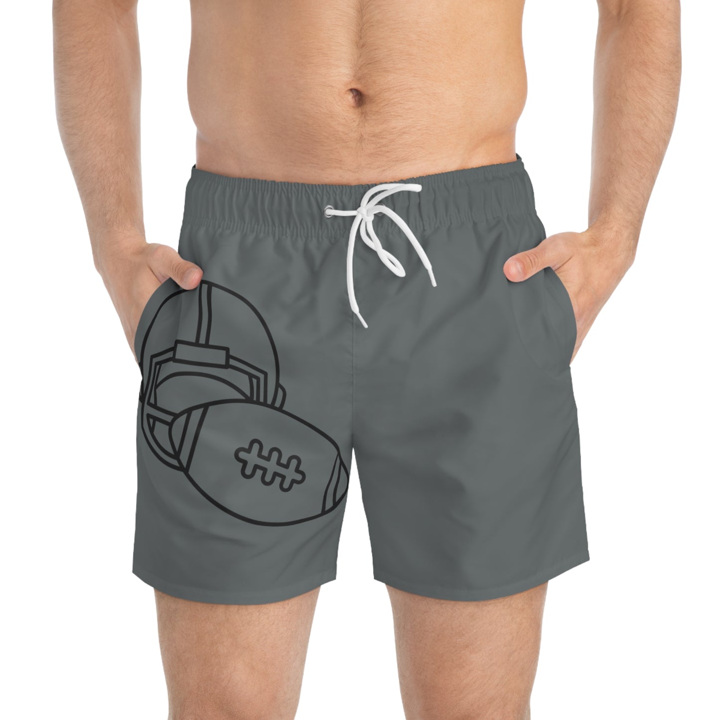 Swim Trunks: Football Dark Grey