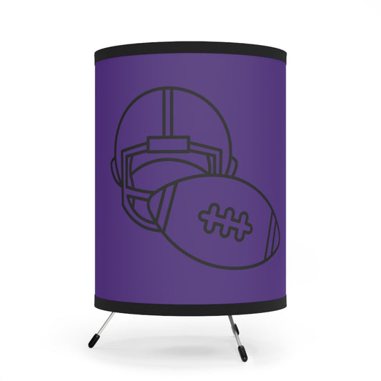 Tripod Lamp with High-Res Printed Shade, US\CA plug: Football Purple